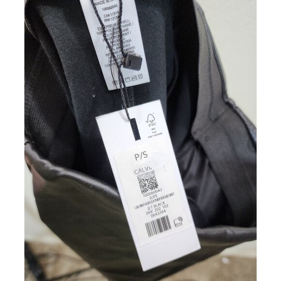 Dynamite Faux Leather Mini Skirt Women's Small P/S Black Ruched - Picture 6 of 8